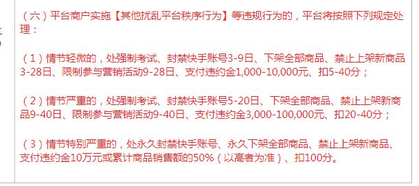 针对商家和带货达人！快手电商新增处罚其他扰乱平台秩序行为实施细则